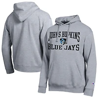 Men's Champion  Heather Gray Johns Hopkins Blue Jays Team Hoodie