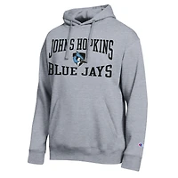 Sweat à capuche Champion pour homme, gris chiné, de l'équipe des Blue Jays Johns Hopkins.