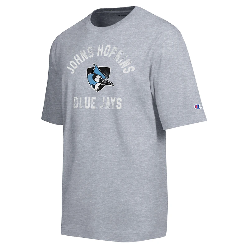 T-shirt d'équipe vieilli Champion Heather Gray Johns Hopkins Blue Jays pour homme