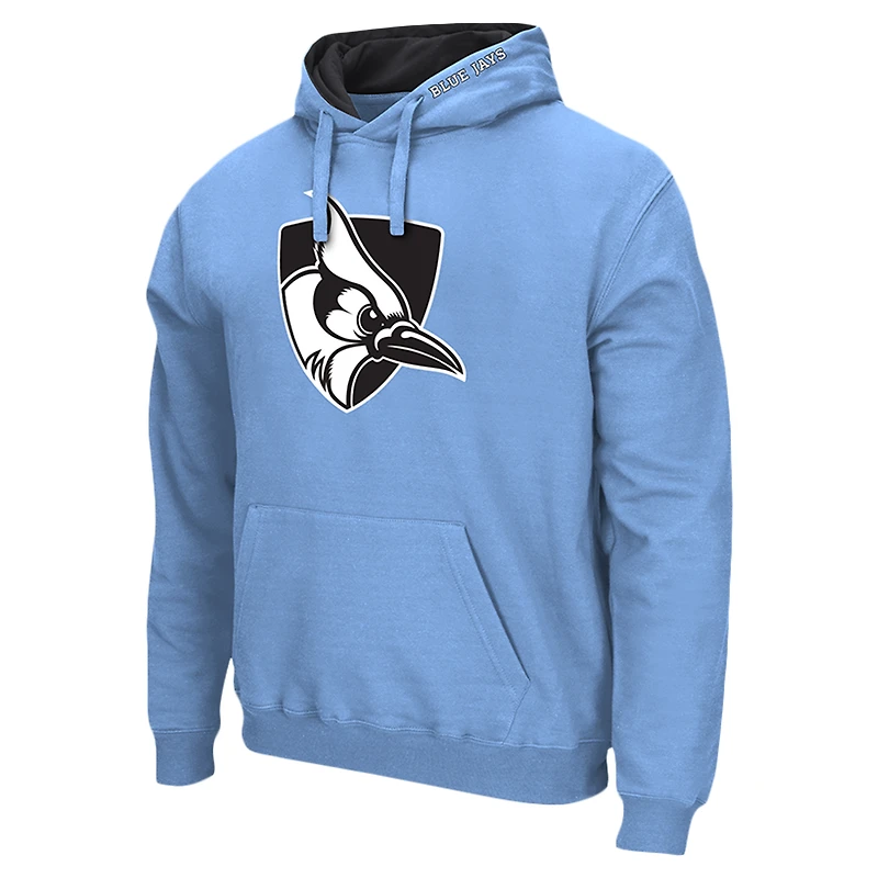Men's Colosseum Light Blue Johns Hopkins Jays Arch & Logo 3.0 Pullover Hoodie