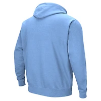 Men's Colosseum Light Blue Johns Hopkins Jays Arch & Logo 3.0 Pullover Hoodie