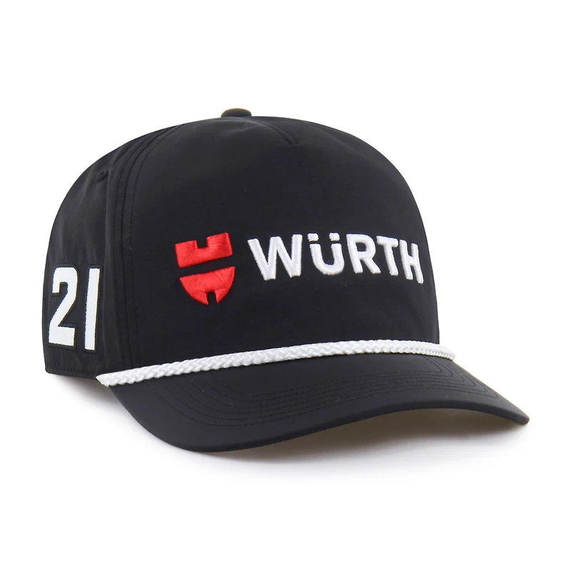Casquette ajustable pour homme « 47 Black Josh Berry » avec logo de sponsor et écusson latéral.