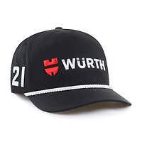 Casquette ajustable pour homme « 47 Black Josh Berry » avec logo de sponsor et écusson latéral.