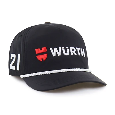 Casquette ajustable pour homme « 47 Black Josh Berry » avec logo de sponsor et écusson latéral.