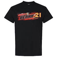 Men's Checkered Flag Sports Black Josh Berry Name & Number T-Shirt