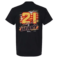 Men's Checkered Flag Sports  Black Josh Berry Name & Number T-Shirt