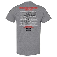 Men's Checkered Flag Sports  Heather Charcoal Josh Berry 2026 NASCAR Schedule T-Shirt