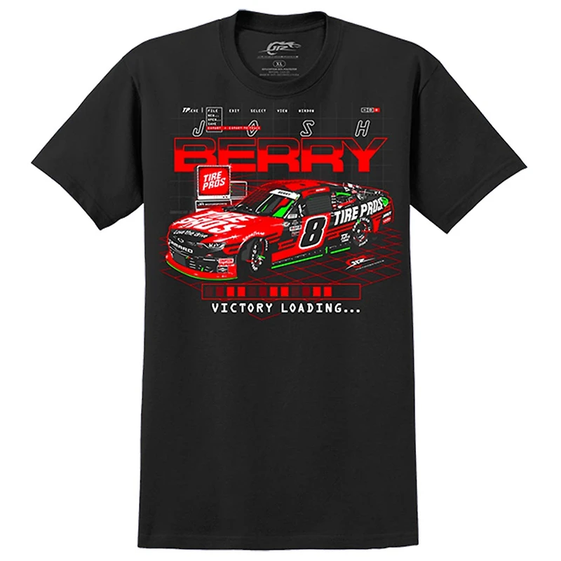 Men's JR Motorsports Official Team Apparel Black Josh Berry Tire Pros 1-Spot Car T-Shirt