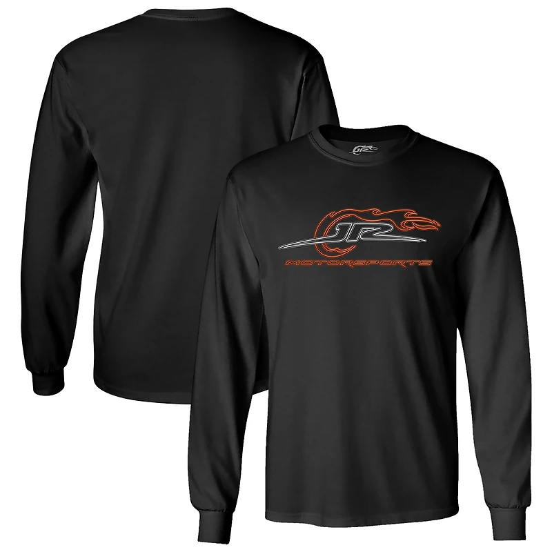 T-shirt à manches longues avec logo fluo officiel de l'équipe JR Motorsports - Noir