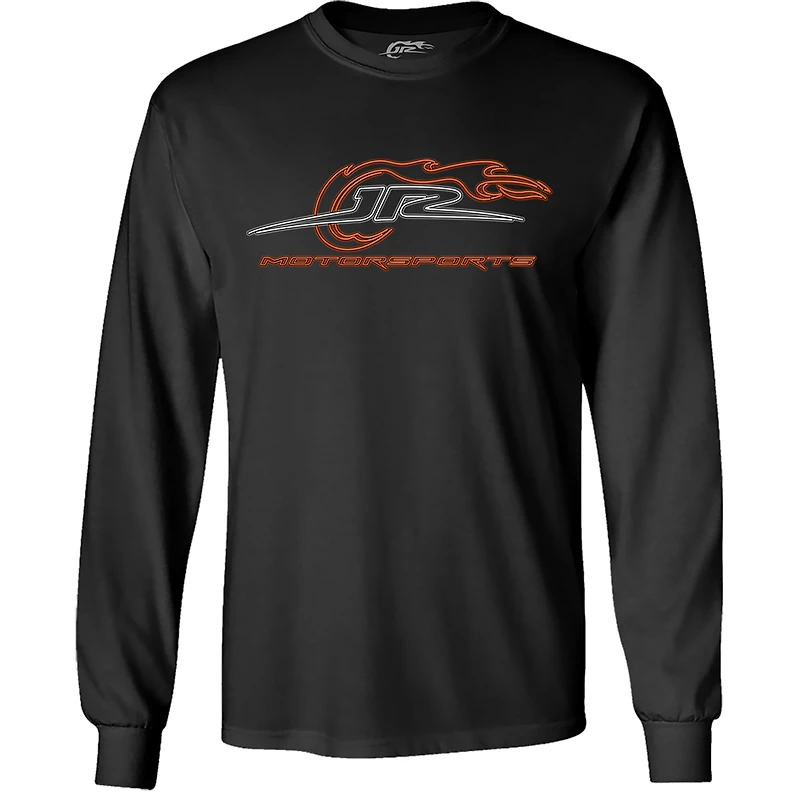 T-shirt à manches longues avec logo fluo officiel de l'équipe JR Motorsports - Noir