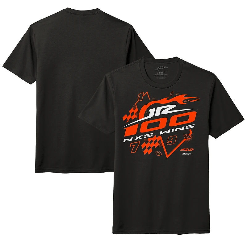 T-shirt noir tri-blend officiel de l'équipe JR Motorsports pour homme, victoires lors la 100e édition série Xfinity