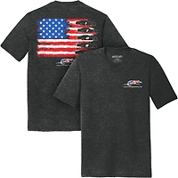 Men's JR Motorsports Official Team Apparel  Heather Black American Flag T-Shirt