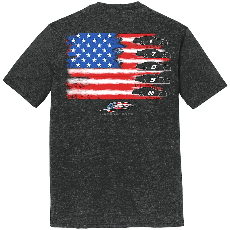 Men's JR Motorsports Official Team Apparel Heather Black American Flag T-Shirt