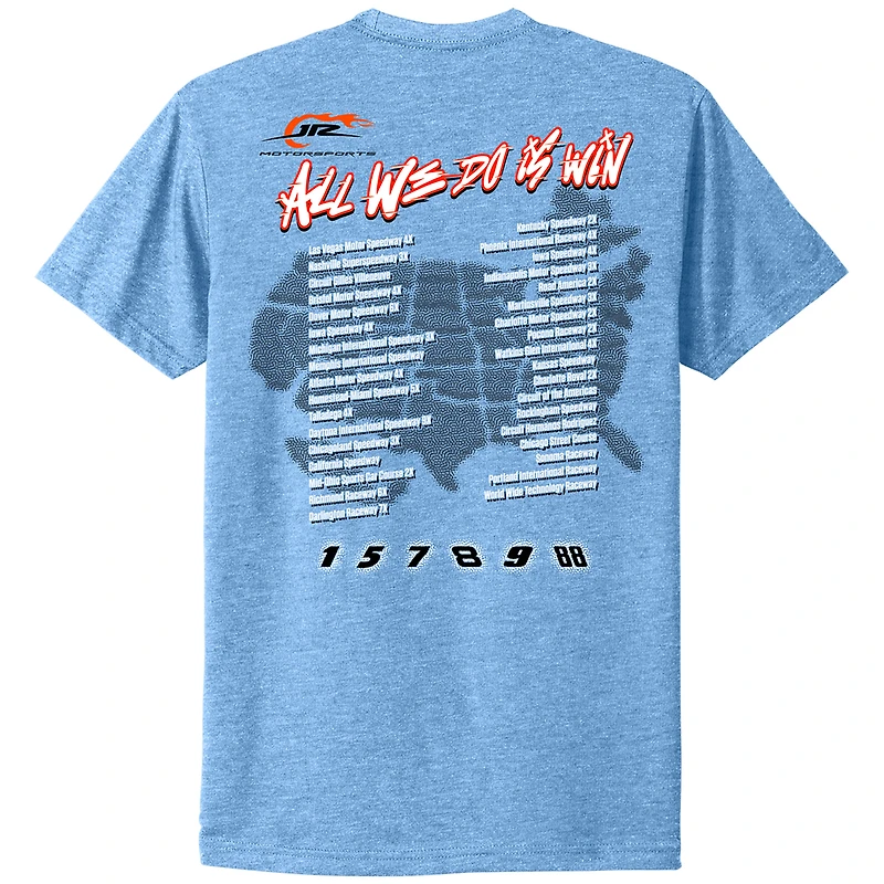 T-shirt officiel de l'équipe JR Motorsports pour homme, bleu poudre chiné, « Been There Won That »