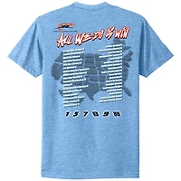 T-shirt officiel de l'équipe JR Motorsports pour homme, bleu poudre chiné, « Been There Won That »