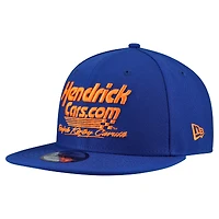 Casquette snapback New Era bleue pour homme JR Motorsports #88 HendrickCars.com Script 9FIFTY