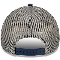 Men's New Era Gray/Navy JR Motorsports 9FORTY A-Frame Trucker Snapback Adjustable Hat