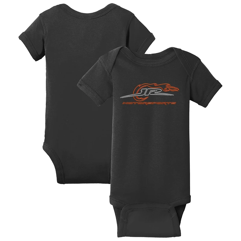 Body noir avec logo fluo pour nouveau-né et bébé, vêtements officiels de l'équipe JR Motorsports