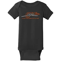 Body noir avec logo fluo pour nouveau-né et bébé, vêtements officiels de l'équipe JR Motorsports