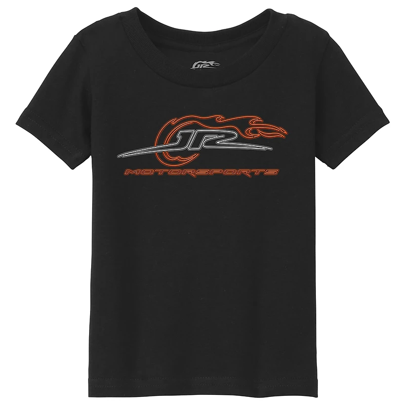 T-shirt noir avec logo fluo pour tout-petits de l'équipe officielle JR Motorsports