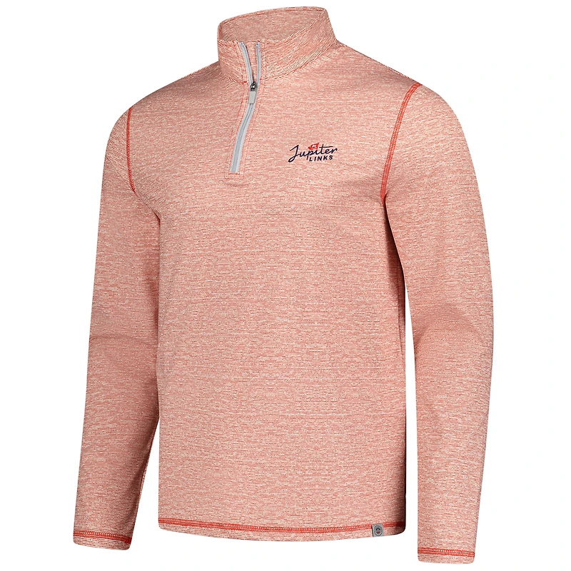 Pull à glissière quart de tour pour homme Jupiter Links Golf Club, rouge chiné, drapeau et hymne Johnston