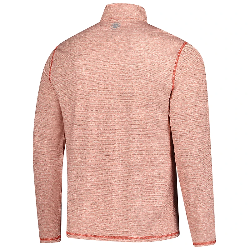 Pull à glissière quart de tour pour homme Jupiter Links Golf Club, rouge chiné, drapeau et hymne Johnston