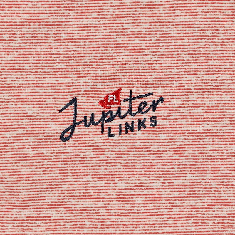 Pull à glissière quart de tour pour homme Jupiter Links Golf Club, rouge chiné, drapeau et hymne Johnston