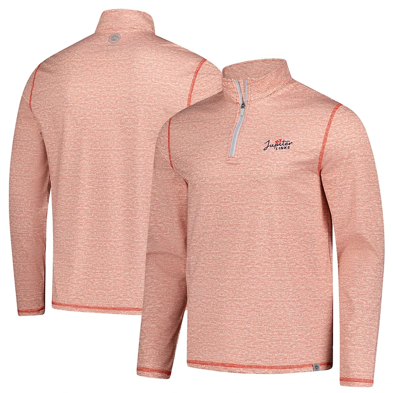 Pull à glissière quart de tour pour homme Jupiter Links Golf Club, rouge chiné, drapeau et hymne Johnston
