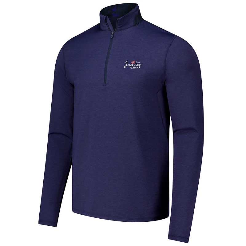 Men's Greyson Clothiers Heather Navy Jupiter Links Golf Club Guide Sport Performance Quarter-Zip Pullover