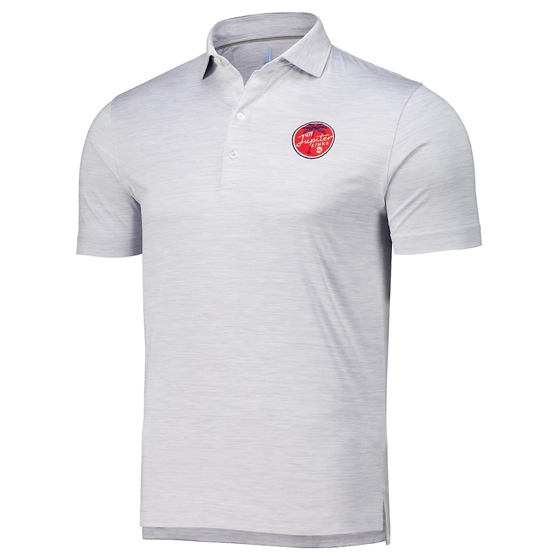 Men's johnnie-O Gray Jupiter Links Golf Club Huron Solid Featherweight Performance Polo