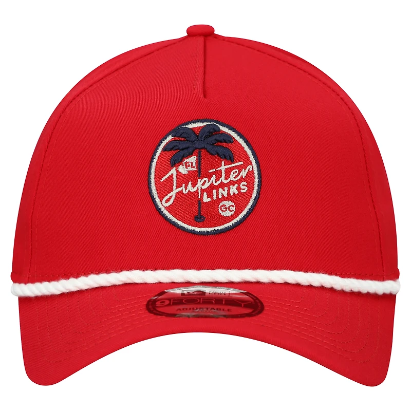 Men's New Era  Red Jupiter Links Golf Club 9FORTY A-Frame Adjustable Rope Hat
