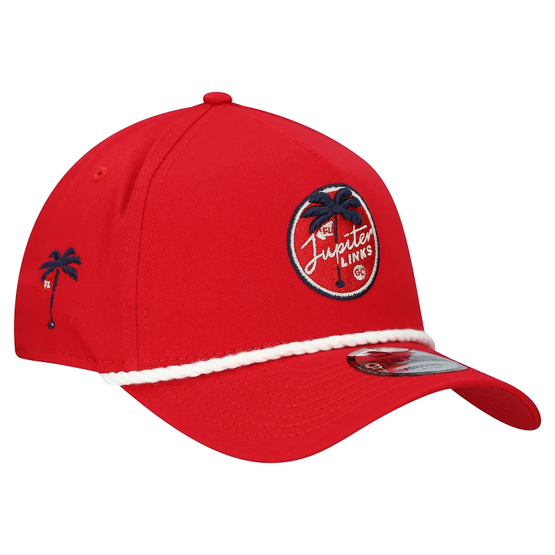Men's New Era Cream Jupiter Links Golf Club 9FORTY A-Frame Adjustable Rope Hat