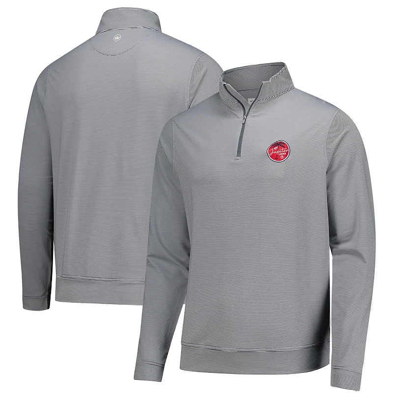 Men's Peter Millar White Jupiter Links Golf Club TGL Perth Sugar Stripe Performance Quarter-Zip Pullover