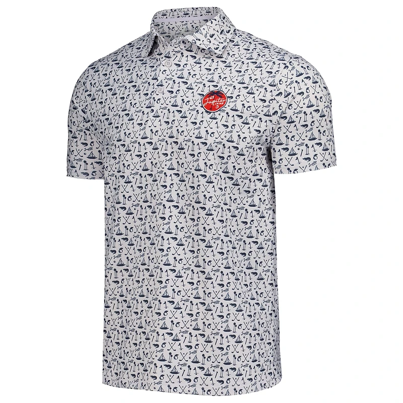 Men's TGL X Barstool Gray Jupiter Links Golf Club Printed Polo