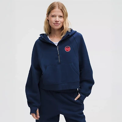 Sweat à capuche zippé oversize Jupiter Links Golf Club Scuba bleu marine pour femme de lululemon