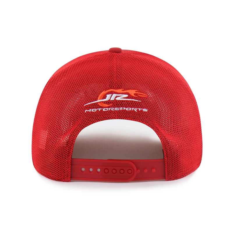 Men's '47 Red Justin Allgaier Sponsor Logo Side Patch brrr° Trucker Adjustable Hat