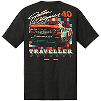 T-shirt homme classique noir Justin Allgaier Traveller Whiskey Tri-Blend