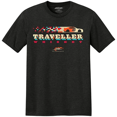 T-shirt homme classique noir Justin Allgaier Traveller Whiskey Tri-Blend