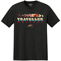 T-shirt homme classique noir Justin Allgaier Traveller Whiskey Tri-Blend