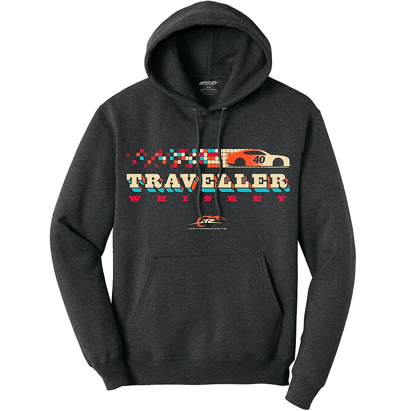 Sweat à capuche Justin Allgaier Traveller Whiskey noir chiné classique pour homme