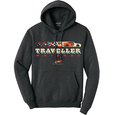 Sweat à capuche Justin Allgaier Traveller Whiskey noir chiné classique pour homme