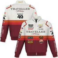 Men's JH Design Red/White Justin Allgaier Traveller Whiskey Full-Snap Twill Racing Jacket