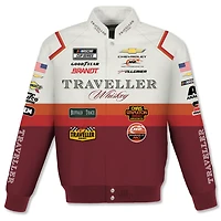 Men's JH Design Red/White Justin Allgaier Traveller Whiskey Full-Snap Twill Racing Jacket