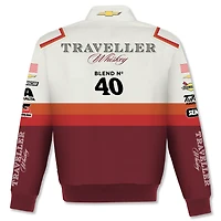 Veste de course en sergé Justin Allgaier Traveller Whiskey rouge et blanche à boutons-pression pour homme JH Design