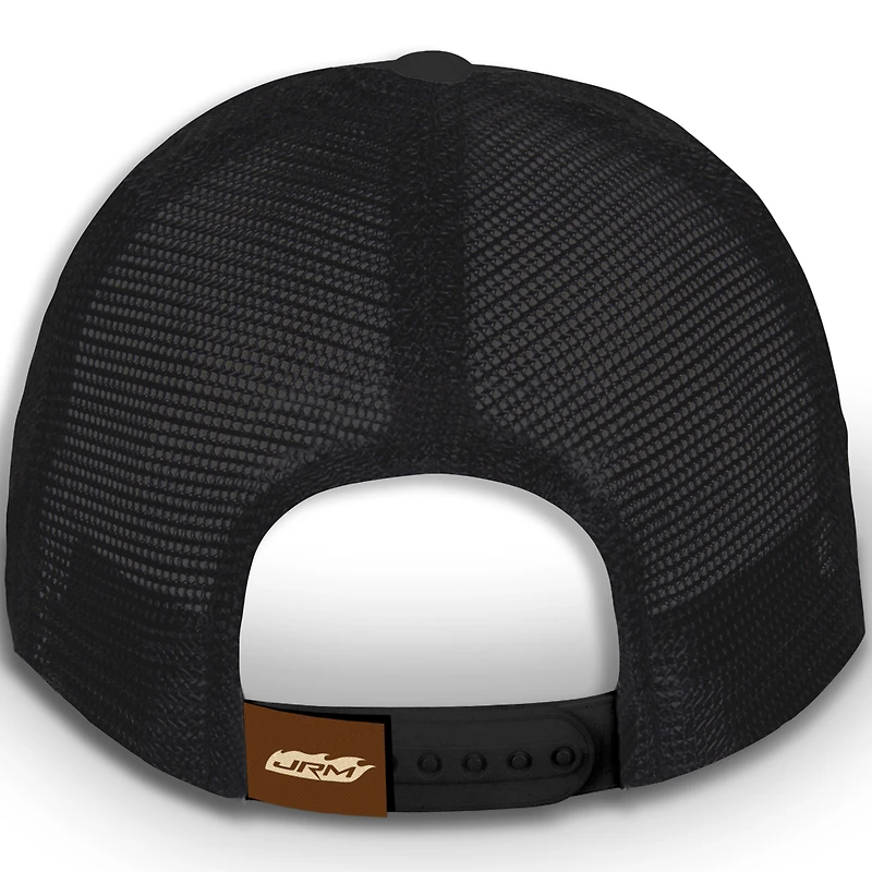 Vêtements officiels de l'équipe JR Motorsports pour hommes Casquette ajustable Justin Allgaier Traveller Whiskey Trucker noire/dorée