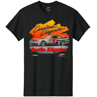 Men's JR Motorsports Official Team Apparel Black Justin Allgaier Carolina Carports Car T-Shirt