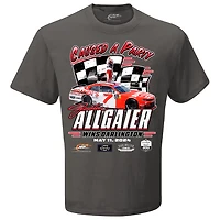 T-shirt officiel de l'équipe JR Motorsports pour hommes, charbon bois Justin Allgaier Darlington Xfinity Series Race Win
