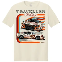 T-shirt officiel de l'équipe JR Motorsports pour homme, motif voiture whisky Justin Allgaier Traveller naturel