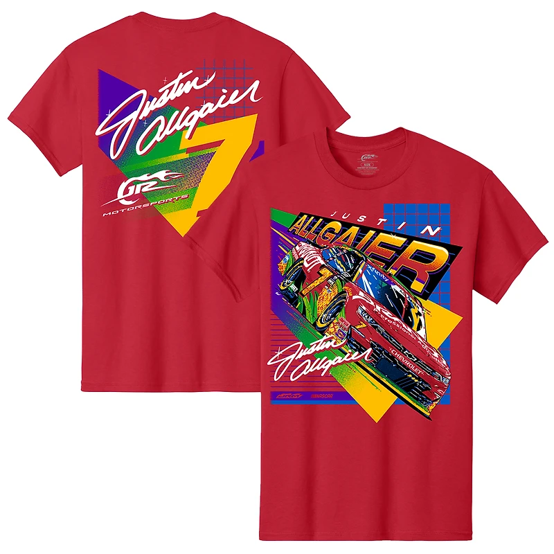 T-shirt officiel de l'équipe JR Motorsports pour homme, motif voiture Justin Allgaier Brandt rouge