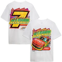 T-shirt blanc Justin Allgaier Brandt, tenue officielle de l'équipe JR Motorsports pour homme